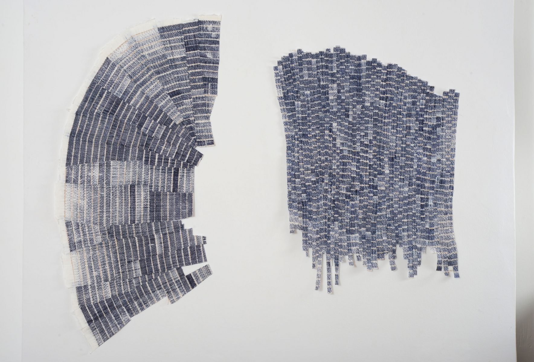 Kanak encre, papier, bois et colle, 48 cm x 117 cm (à gauche), 54 x 85 cm ( à droite) © Alexandre Baldrei 2017