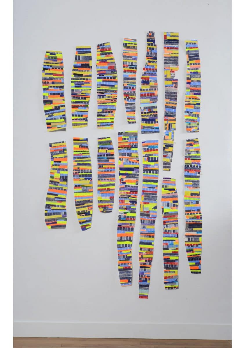 X-Y Les tours, encre, papier et colle, 130 cm x 178 cm © Alexandre Baldrei 2017